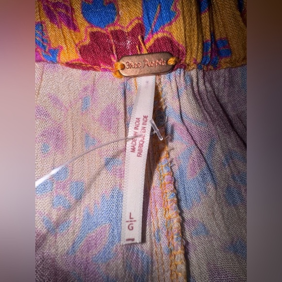 Free People Pants Bail Sultry Bohemian Flare Floral Belted Cottage NWOT Sz L - Picture 13 of 16